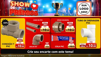 Modelo de TV para TV Horizontal com o tema Show de Prêmios para Tubos e conexões