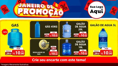Modelo de TV para TV Horizontal com o tema Janeiro de Promoção para Água e gás
