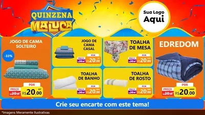 Modelo de TV para TV Horizontal com o tema Quinzena Maluca para Cama, Mesa e Banho