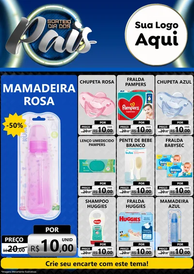 Modelo de Encarte para Encarte A4 Vertical com o tema Sorteio Dia Dos Pais para Bebês