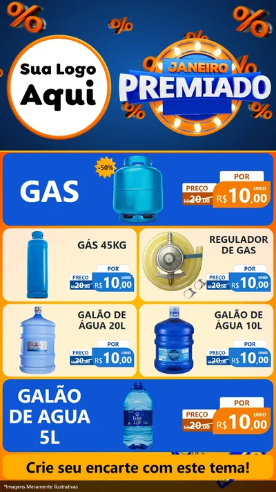 Modelo de TV para TV Vertical com o tema Janeiro Premiado para Água e gás