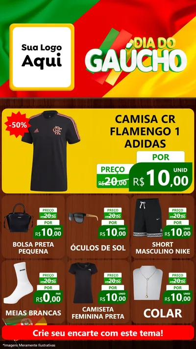 Modelo de Rede Social para Stories com o tema Dia do Gaúcho para Roupas e acessórios