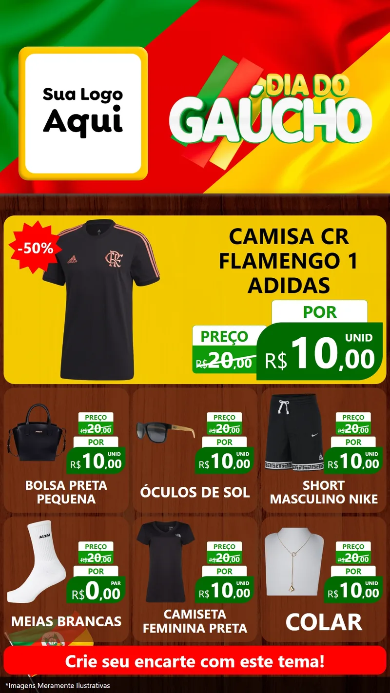 Modelo de Rede Social para Stories com o tema Dia do Gaúcho para Roupas e acessórios