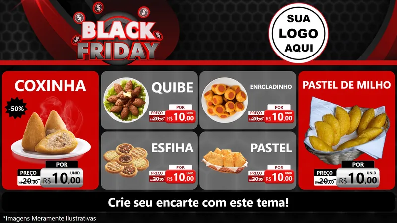 Modelo de TV para TV Horizontal com o tema Black Friday para Salgadaria