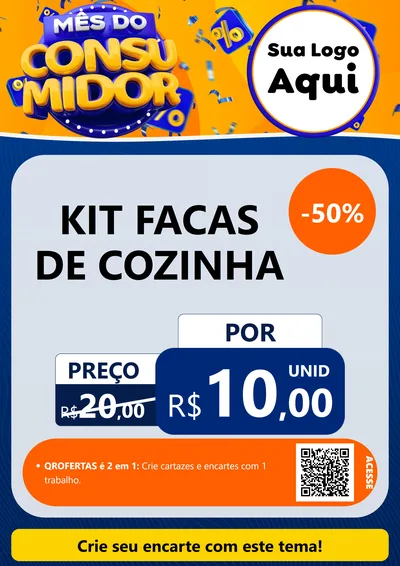 Modelo de Cartaz para Cartaz A4 Vertical com o tema Mês do Consumidor para Utilidades Domésticas