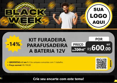 Modelo de Cartaz para Cartaz A4 Horizontal com o tema Black Week para Maquinas e Ferramentas
