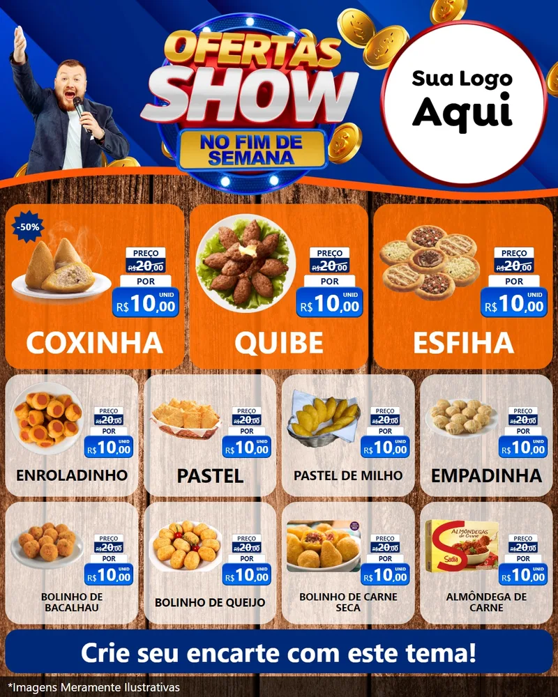 Modelo de Rede Social para Feed Instagram com o tema Ofertas Show No Fim De Semana para Salgadaria