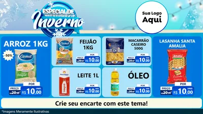 Modelo de TV para TV Horizontal com o tema Especial de Inverno para Supermercado