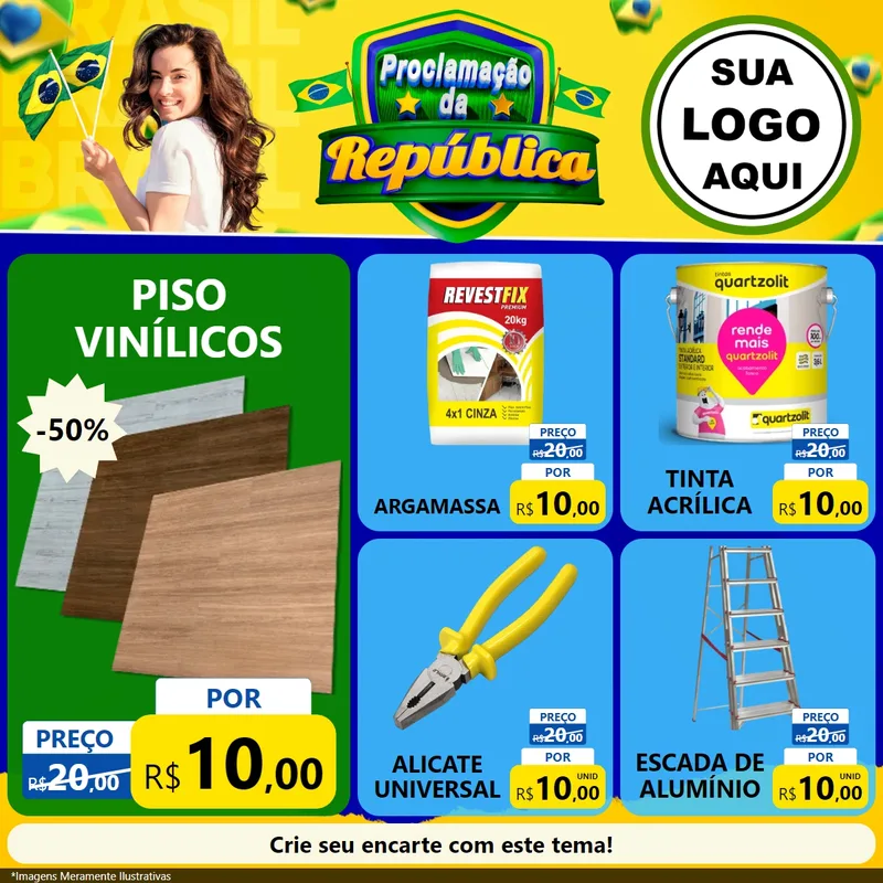 Modelo de Rede Social para Feed Facebook com o tema Proclamação da República para Material para Construção