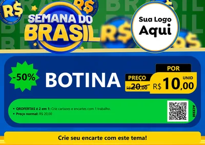 Modelo de Cartaz para Cartaz A4 Horizontal com o tema Semana Do Brasil para Agropecuária