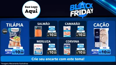 Modelo de TV para TV Horizontal com o tema Black Friday para Peixaria