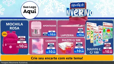 Modelo de TV para TV Horizontal com o tema Ofertas de Inverno para Papelaria
