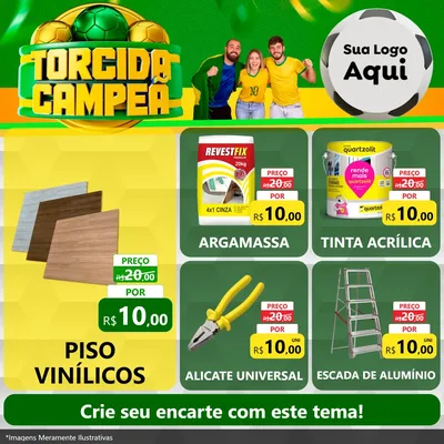 Modelo de Rede Social para Feed Facebook com o tema Torcida Campeã - Copa para Material para Construção