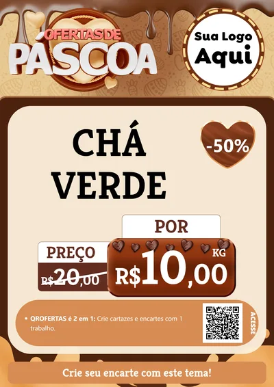 Modelo de Cartaz para Cartaz A4 Vertical com o tema Ofertas de Páscoa para Produtos Naturais