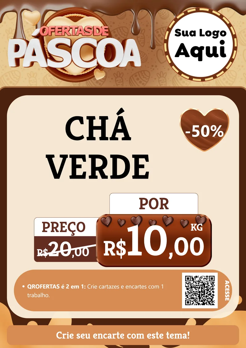 Modelo de Cartaz para Cartaz A4 Vertical com o tema Ofertas de Páscoa para Produtos Naturais