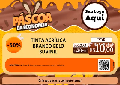 Modelo de Cartaz para Cartaz A4 Horizontal com o tema Páscoa da Economia para Tintas e Ferramentas
