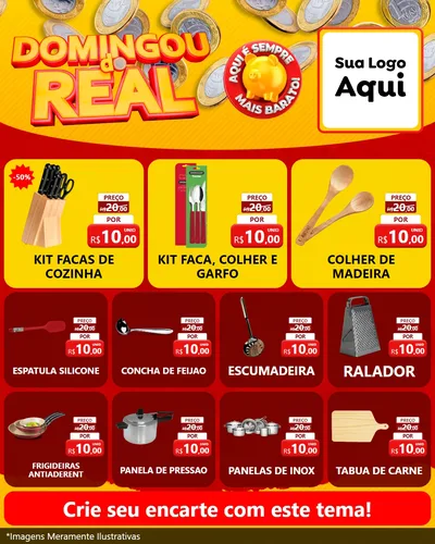 Modelo de Rede Social para Feed Instagram com o tema Domingou do Real para Utilidades Domésticas