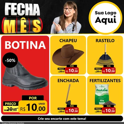 Modelo de Rede Social para Feed Facebook com o tema Fecha Mês para Agropecuária