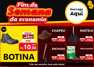 Modelo de Encarte para Encarte A4 Horizontal com o tema Fim de Semana da Economia para Agropecuária