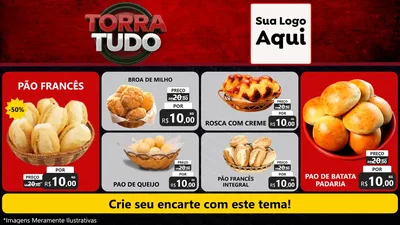 Modelo de TV para TV Horizontal com o tema Torra Tudo para Padaria
