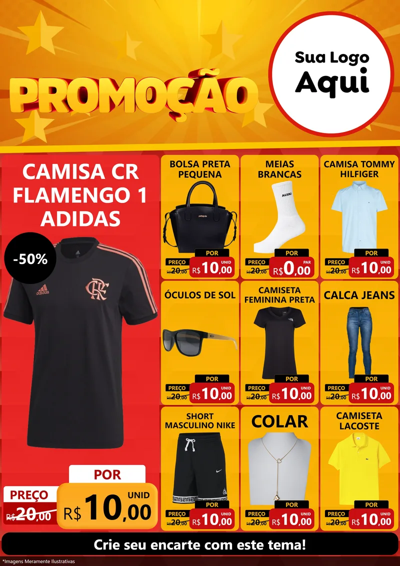 Modelo de Encarte para Encarte A4 Vertical com o tema Promoção para Roupas e acessórios