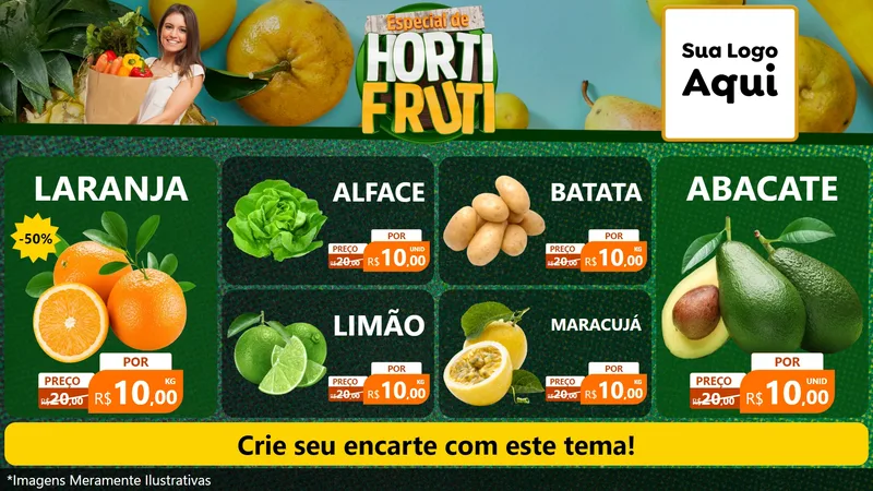 Modelo de TV para TV Horizontal com o tema Especial de Hortifrúti para Hortifrúti