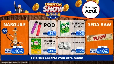 Modelo de TV para TV Horizontal com o tema Ofertas Show No Fim De Semana para Tabacaria
