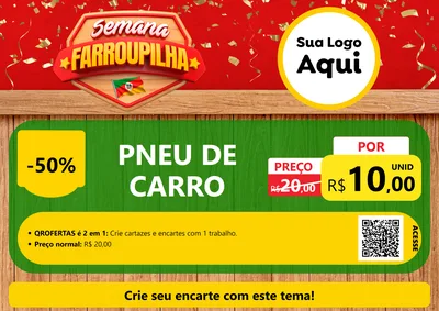 Modelo de Cartaz para Cartaz A4 Horizontal com o tema Semana Farroupilha para Auto peças