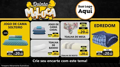 Modelo de TV para TV Horizontal com o tema Quinta Maluca para Cama, Mesa e Banho