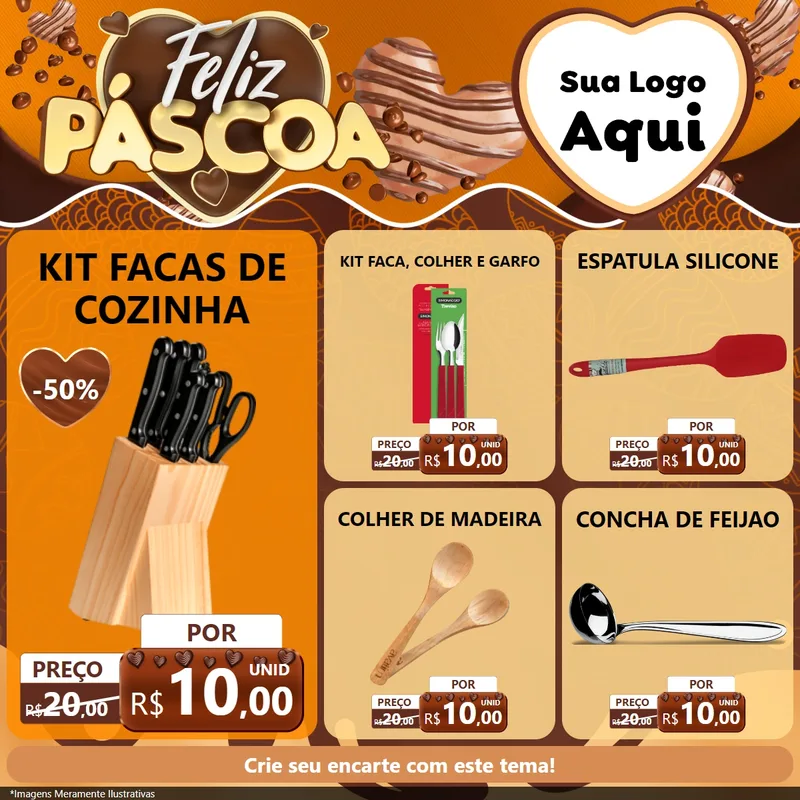 Modelo de Rede Social para Feed Facebook com o tema Feliz Páscoa para Utilidades Domésticas