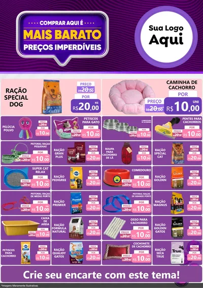 Modelo de Encarte para Encarte A4 Vertical com o tema Mais Barato para Pet Shop