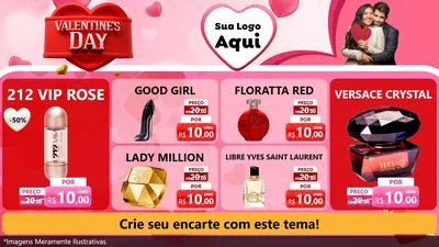 Modelo de TV para TV Horizontal com o tema Valentine's Day para Perfumes