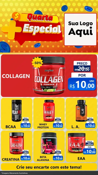 Modelo de Rede Social para Stories com o tema Quarta Mais Especial para Suplementos alimentares
