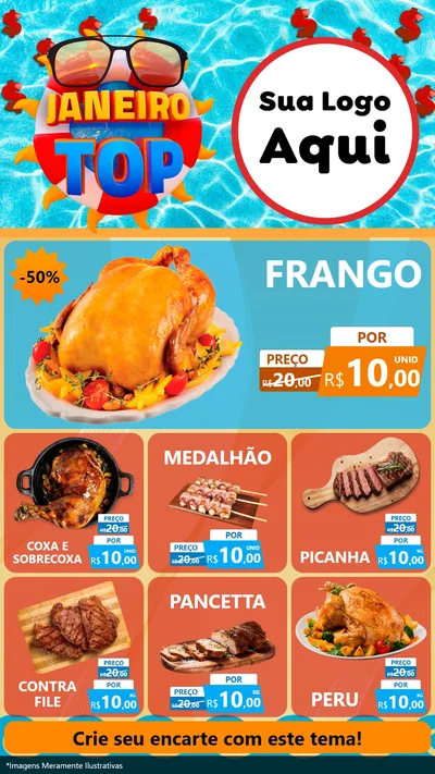 Modelo de Rede Social para Stories com o tema Janeiro Top para Assados