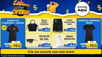 Modelo de TV para TV Horizontal com o tema Sabadou de Ofertas para Roupas e acessórios
