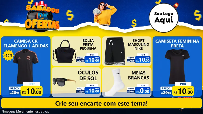 Modelo de TV para TV Horizontal com o tema Sabadou de Ofertas para Roupas e acessórios