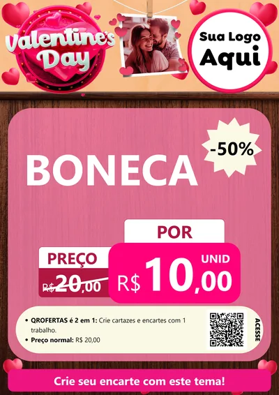 Modelo de Cartaz para Cartaz A4 Vertical com o tema Valentine's Day para Brinquedos
