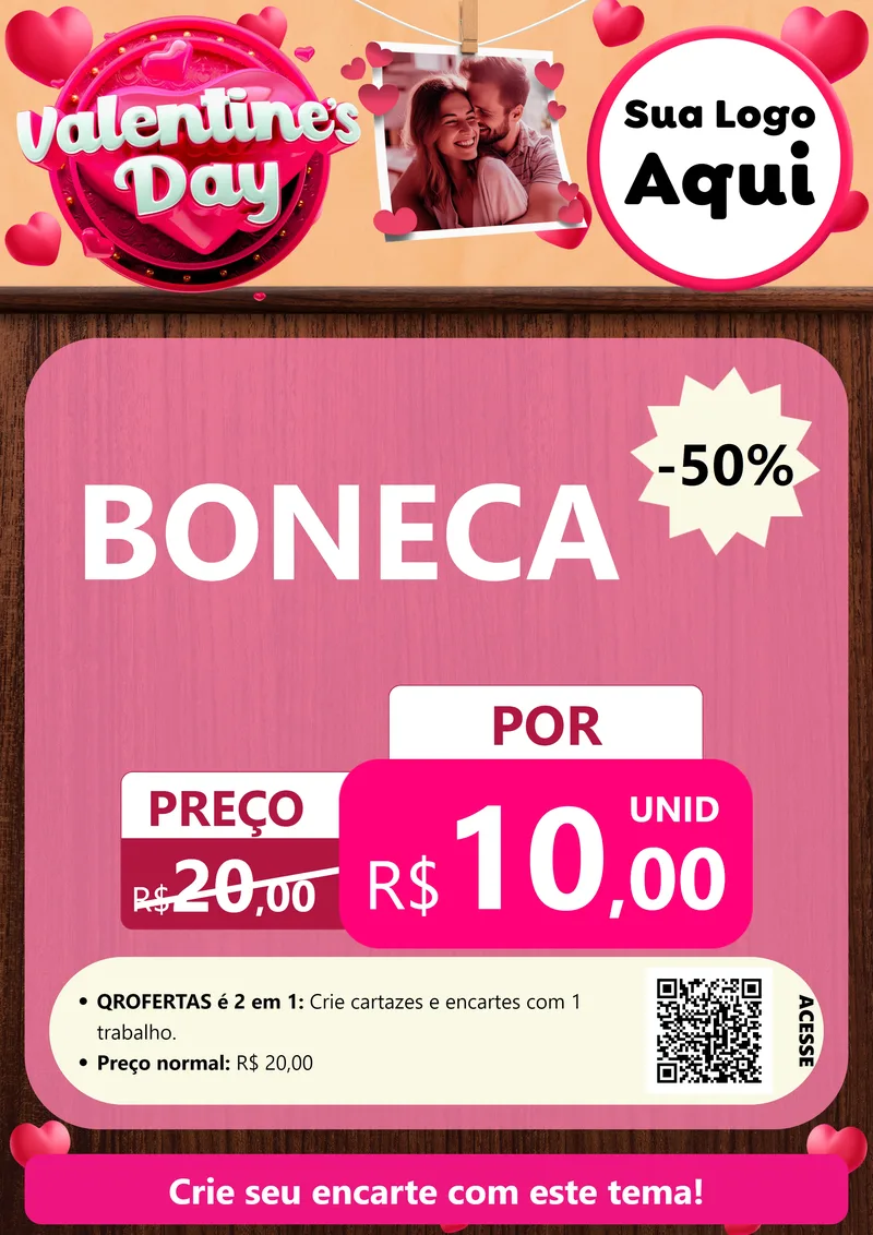 Modelo de Cartaz para Cartaz A4 Vertical com o tema Valentine's Day para Brinquedos