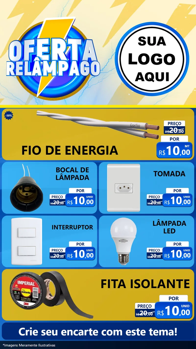 Modelo de TV para TV Vertical com o tema Oferta Relâmpago para Materiais Elétricos