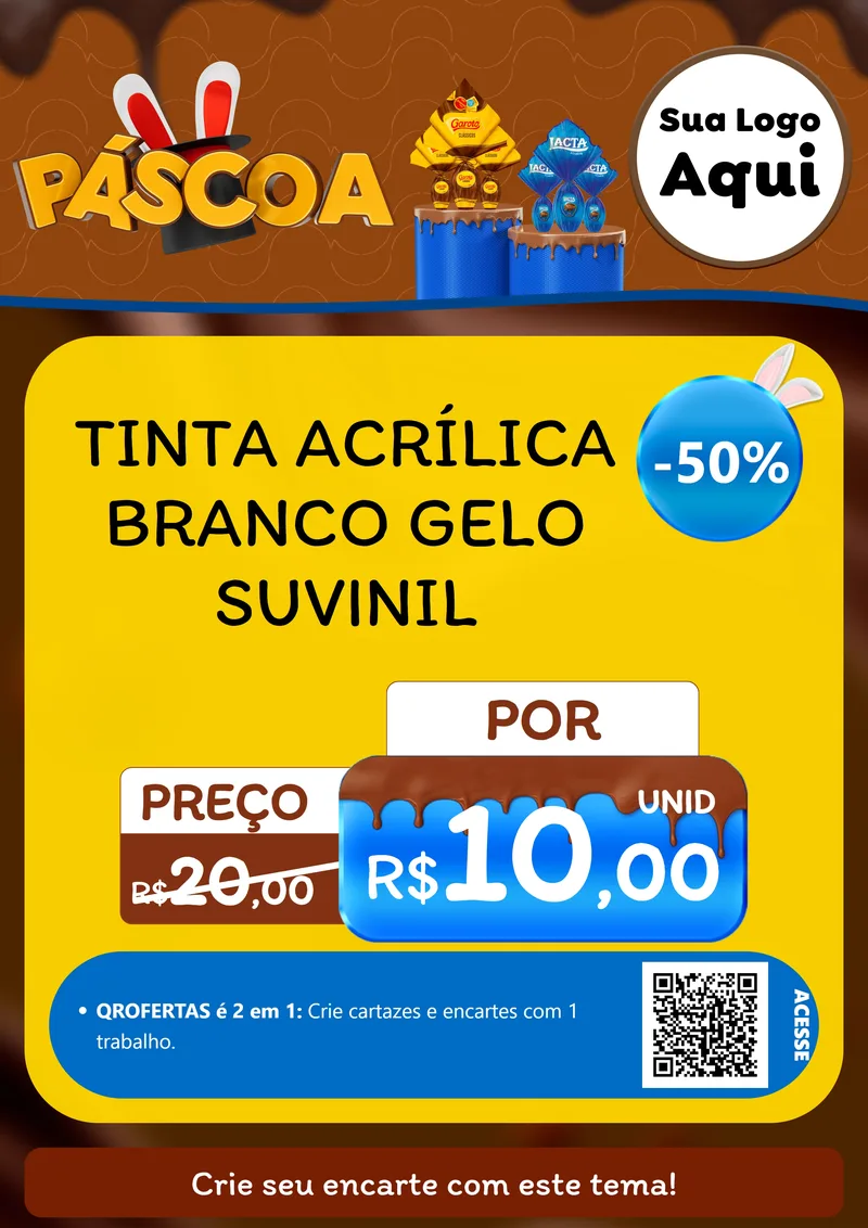Modelo de Cartaz para Cartaz A4 Vertical com o tema Páscoa para Tintas e Ferramentas
