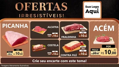 Modelo de TV para TV Horizontal com o tema Ofertas Irresistíveis! para Açougue