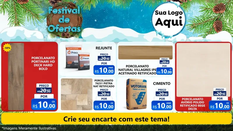 Modelo de TV para TV Horizontal com o tema Festival de Ofertas - Inverno para Pisos e revestimentos
