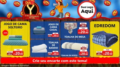 Modelo de TV para TV Horizontal com o tema Dia Y - O Dia Mais Barato Do Mês para Cama, Mesa e Banho