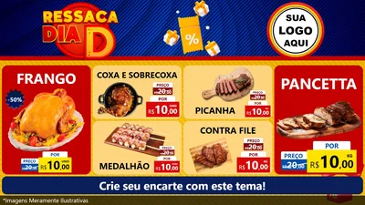Modelo de TV para TV Horizontal com o tema Ressaca Dia D para Assados