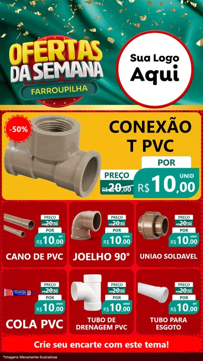 Modelo de Rede Social para Stories com o tema Ofertas da Semana Farroupilha para Tubos e conexões
