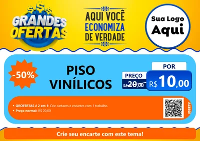 Modelo de Cartaz para Cartaz A4 Horizontal com o tema Grandes Ofertas para Material para Construção