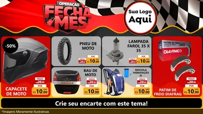 Modelo de TV para TV Horizontal com o tema Operação Fecha Mês - Auto Moto para Moto peças