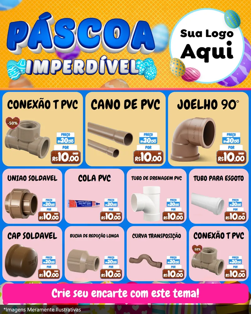 Modelo de Rede Social para Feed Instagram com o tema Páscoa Imperdível para Tubos e conexões