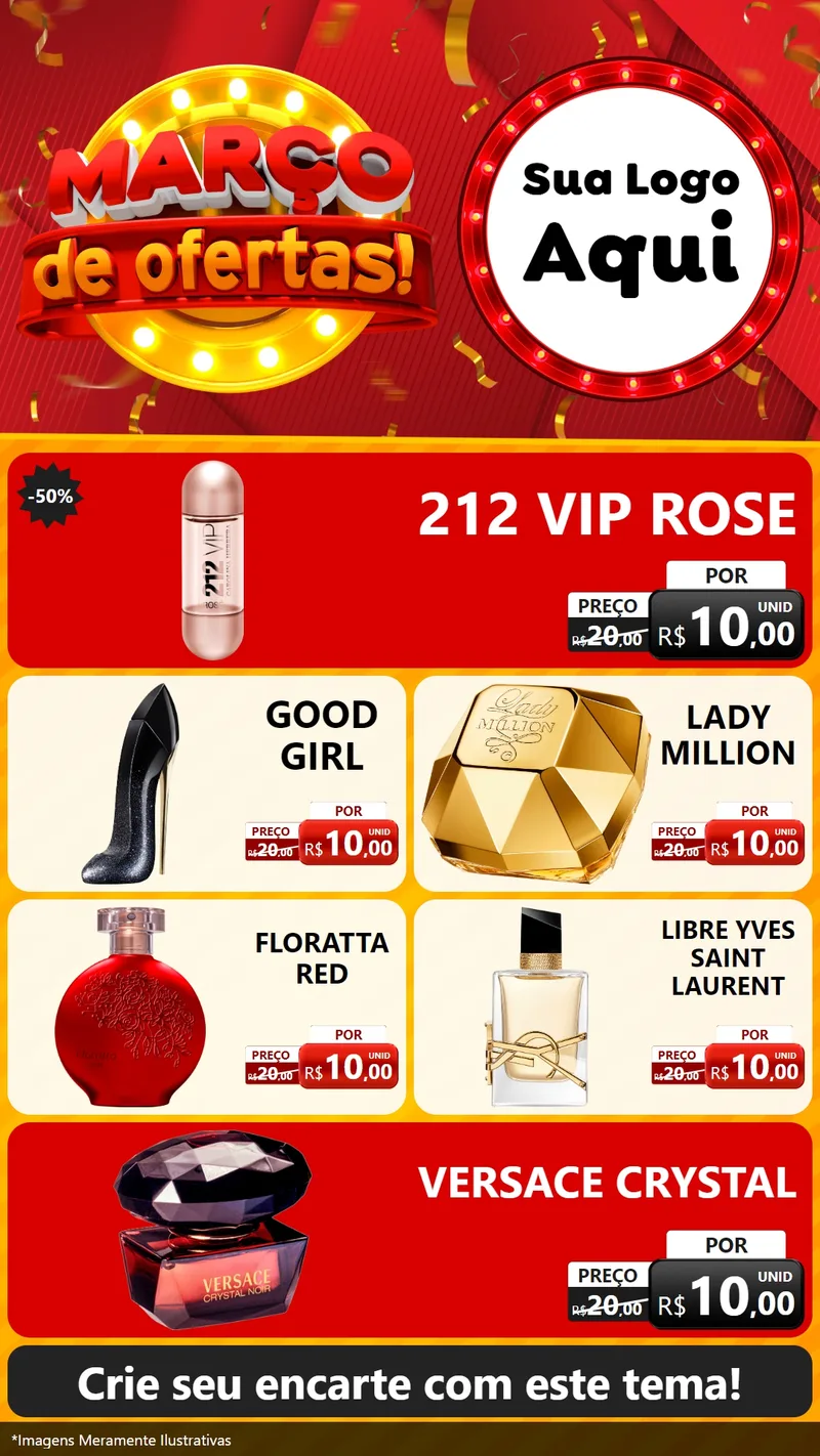 Modelo de TV para TV Vertical com o tema Março de Ofertas! para Perfumes