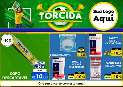 Modelo de Encarte para Encarte A4 Horizontal com o tema Torcida para Embalagens